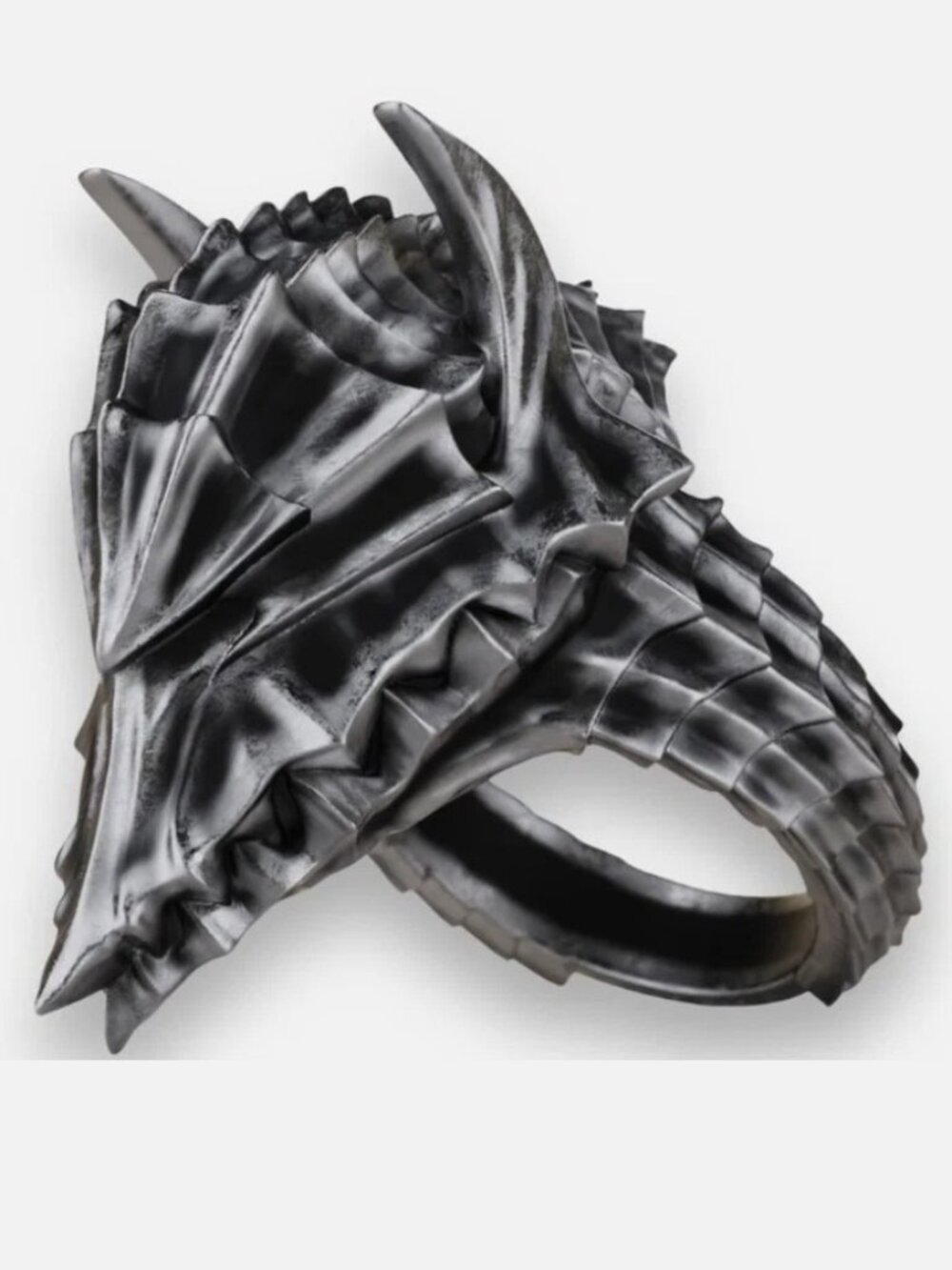 NEW Nanimerica Unisex Anime Punk Goth Berserker Hand Finish Titanium Ring Sz 12